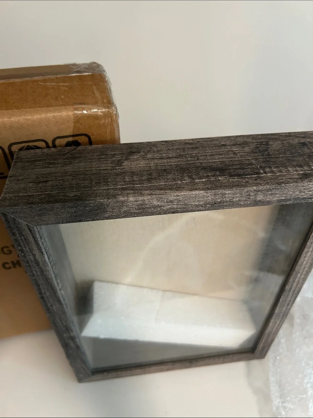 Home Accents Brown Wood Display Frame with Glass Front